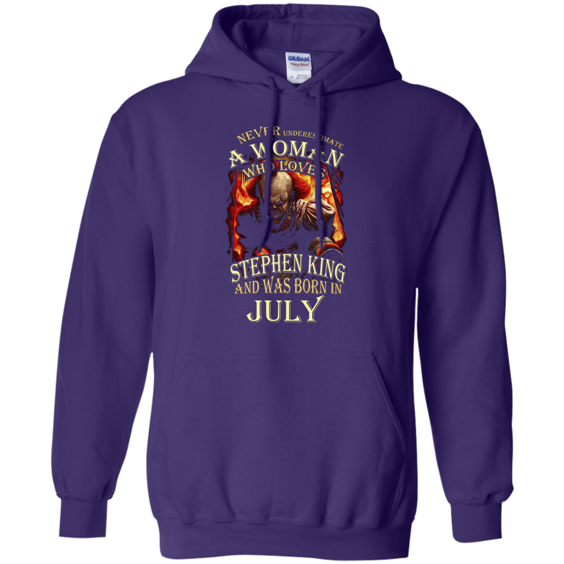 July T-shirt Never Underestimate A Woman Who Loves Stephen King Purple