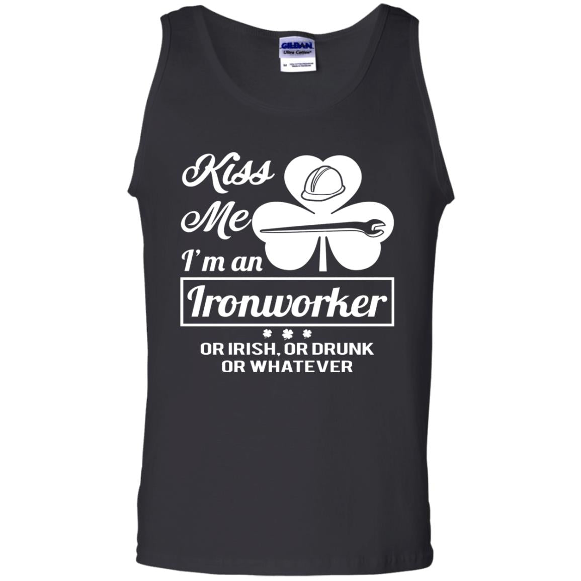 Funny St Patricks Day Shirt Kiss Me I Am An Ironworker Black