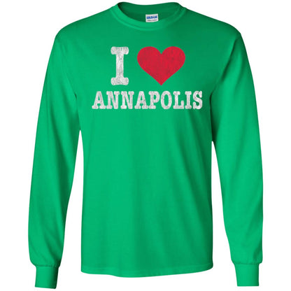 Distressed Retro I Love Annapolis T-shirt Irish Green