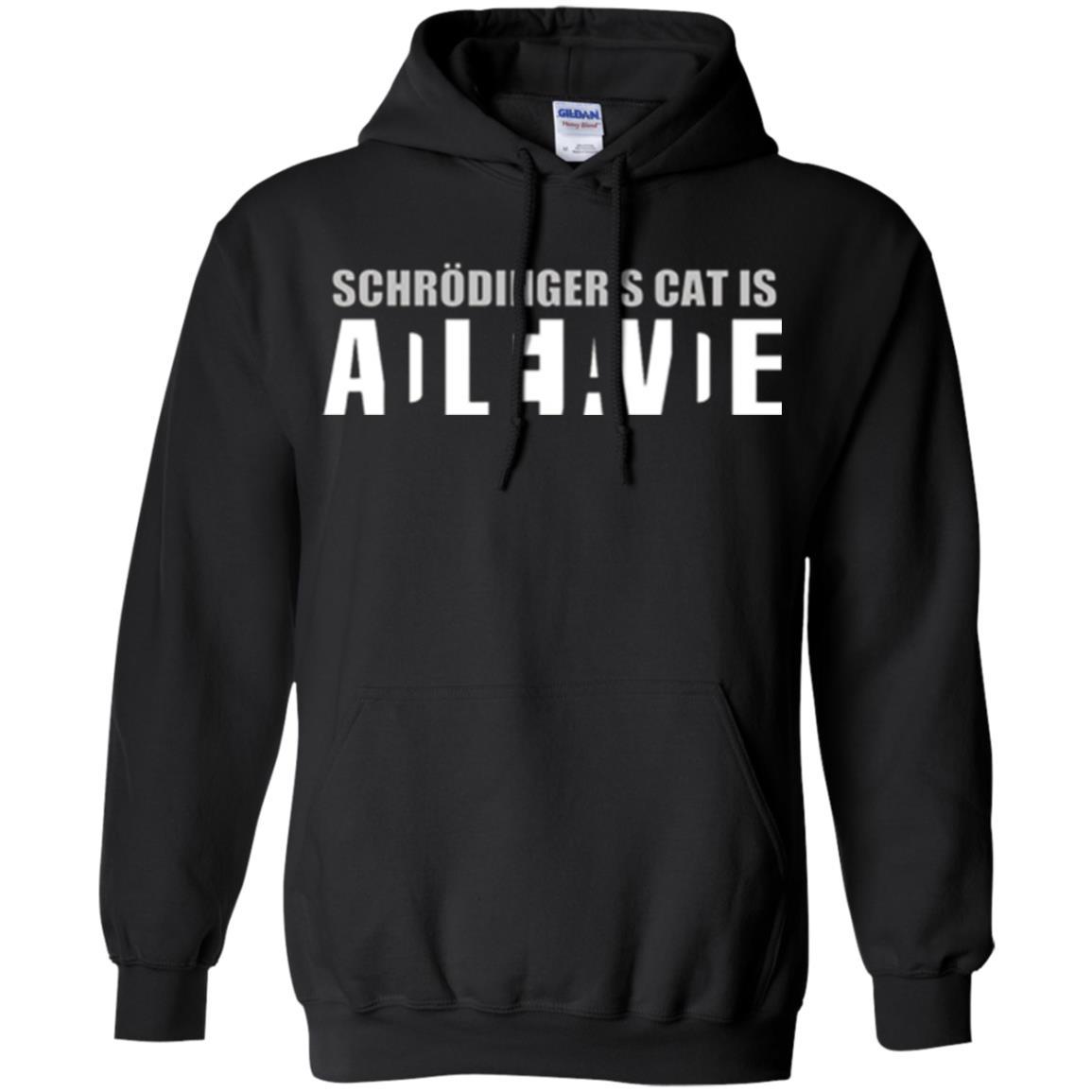 Science T-shirt Schrodinger's Cat Is Dead Or Alive Black