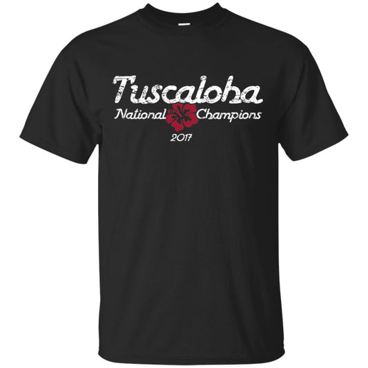 Football T-shirt Alabama Tuscaloha National Champions 2017 Black