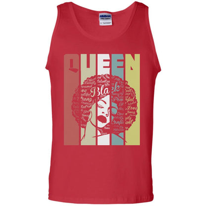 Vintage Retro Strong Black Woman With Natural Hair Afro T-Shirt Red