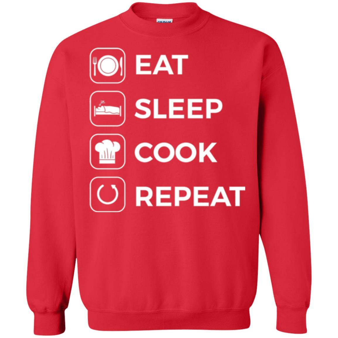 Chef T-shirt Eat Sleep Cook Repeat T-shirt Red