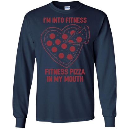 Pizza Lover T-shirt Fitness Pizza In My Mouth Navy