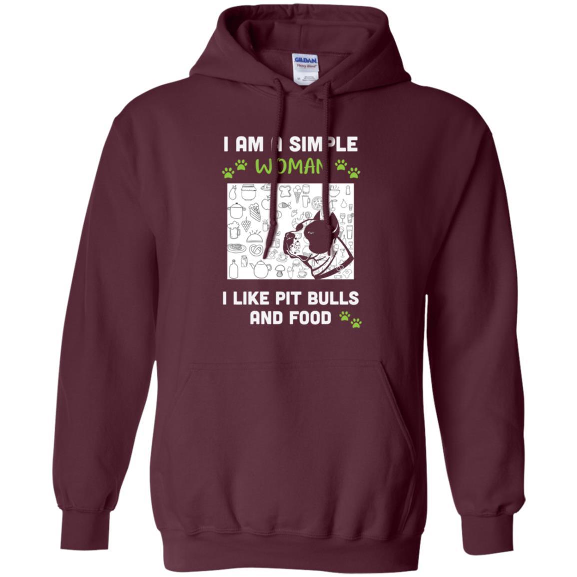 Pitbull Lover T-shirt I Am A Simple Woman I Like Pit Bulls Maroon