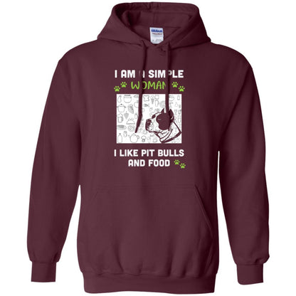 Pitbull Lover T-shirt I Am A Simple Woman I Like Pit Bulls Maroon
