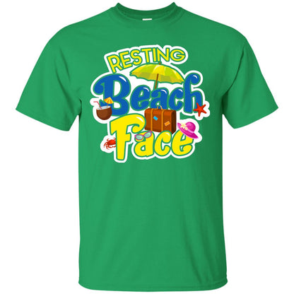 Resting Beach Face Summer Holiday T-shirt Irish Green