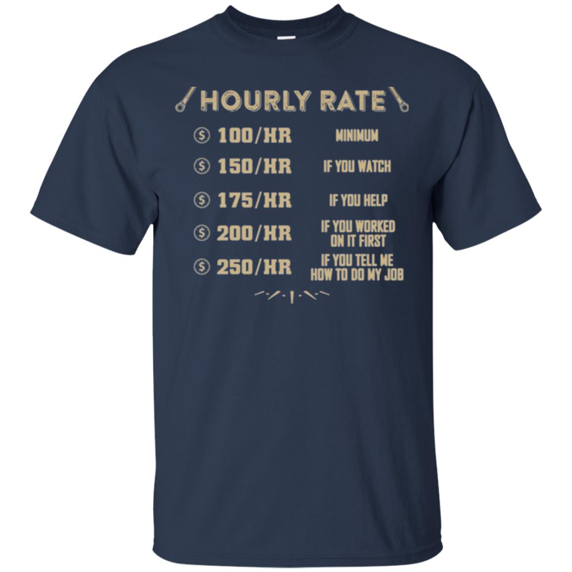 Mechanic T-shirt Mechanic Hourly Rate Navy