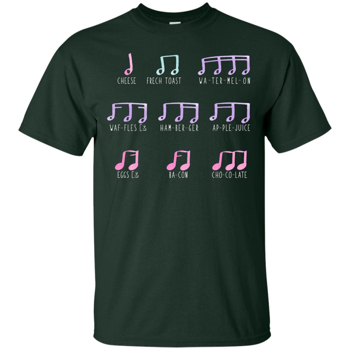 Music Is Like Food Funny Music Note Shirt Forest