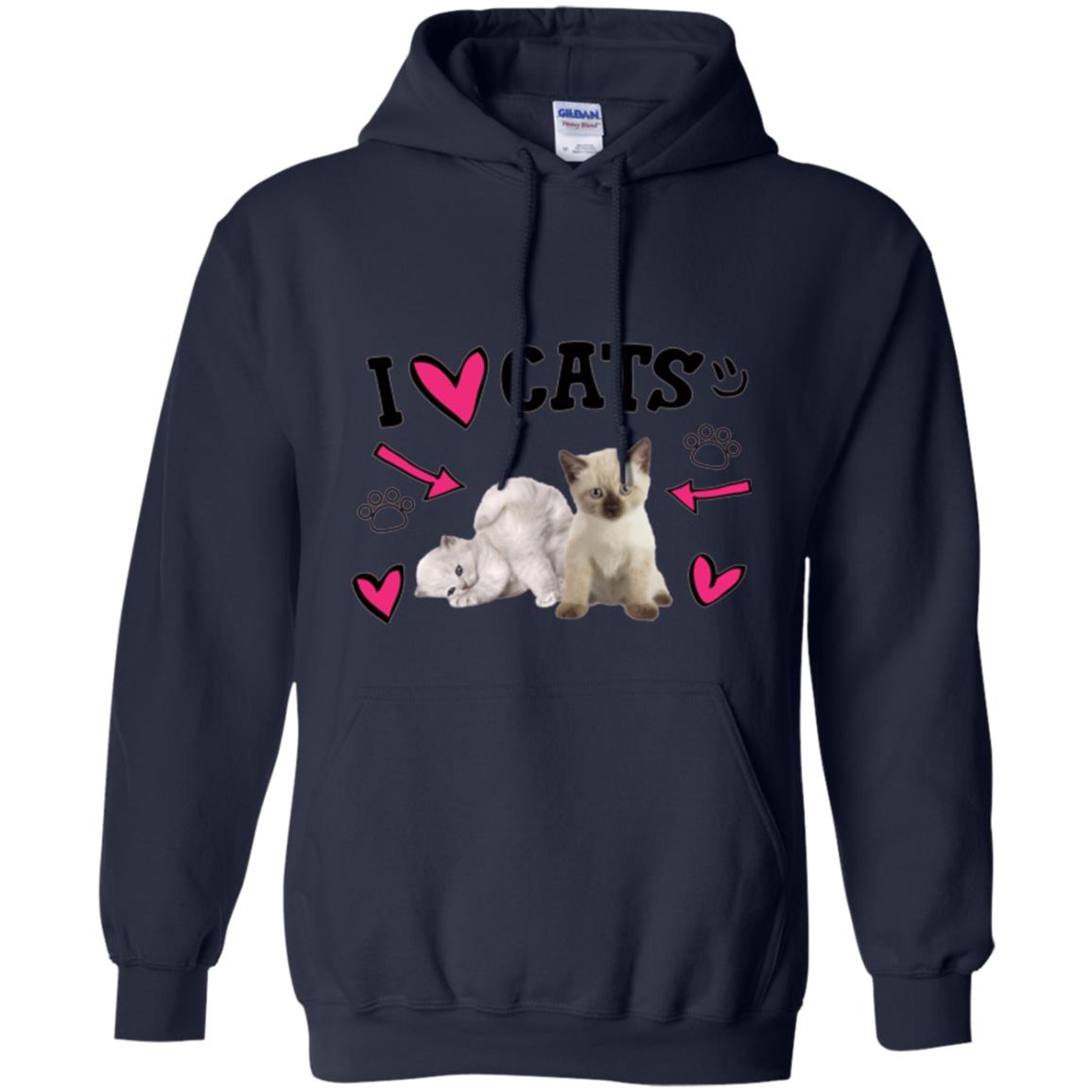 Cat Lover T-shirt I Love Cats Navy