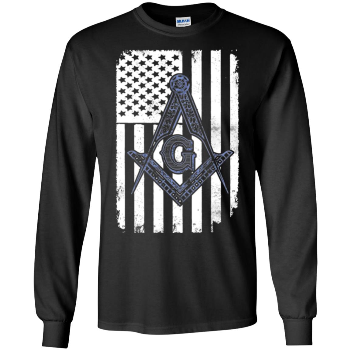 Freemason Usa Flag Logo Freemasonry America T-shirt Black