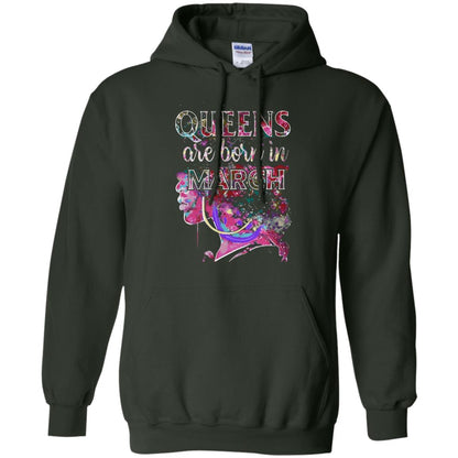 Birthday T-shirt Queens Are Born In March Forest Green