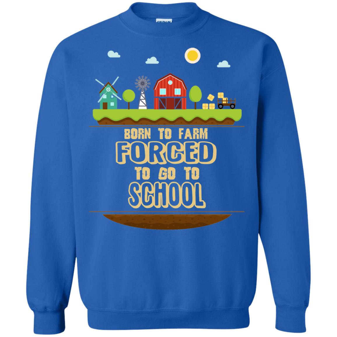 Born To Farm Forced To Go To School Farmer First Day Of School Shirt Royal