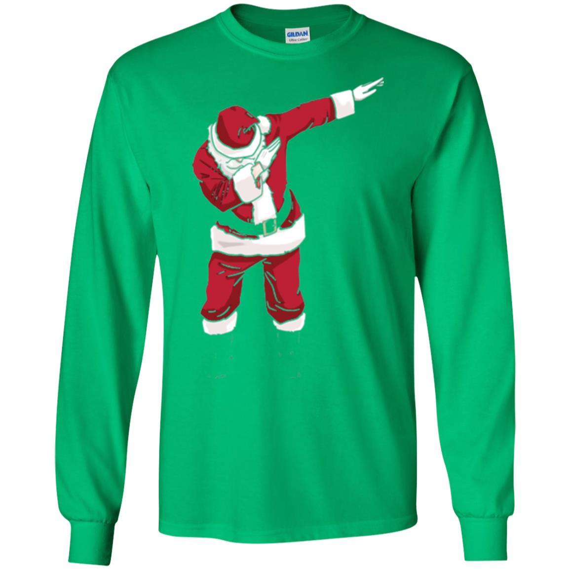Christmas T-shirt Dabbing Santa Irish Green