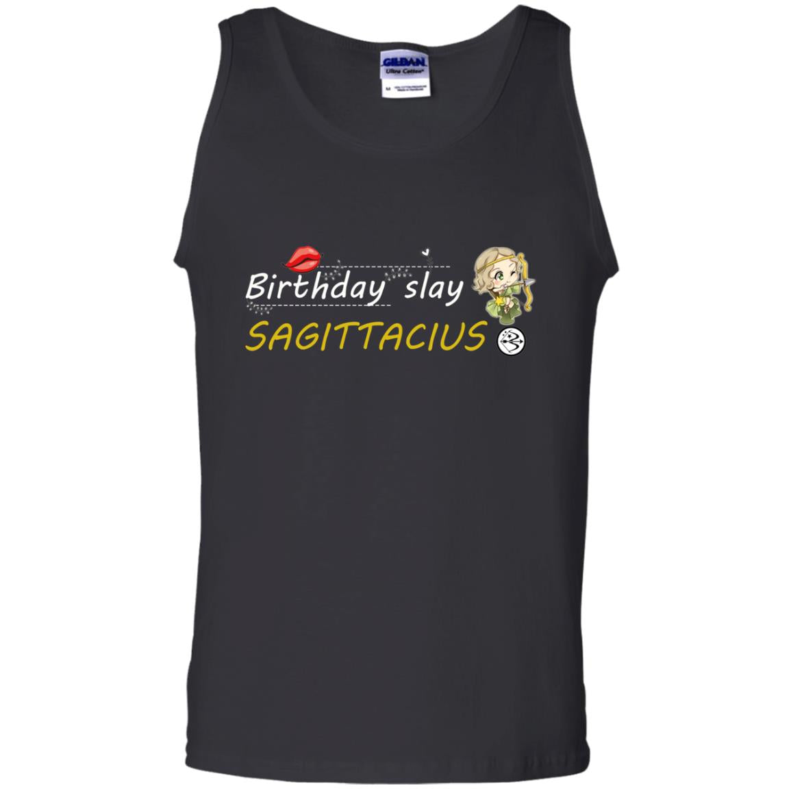 Cute Sagittarius Girl Birthday Lip Slay T-shirtG220 Gildan 100% Cotton Tank Top