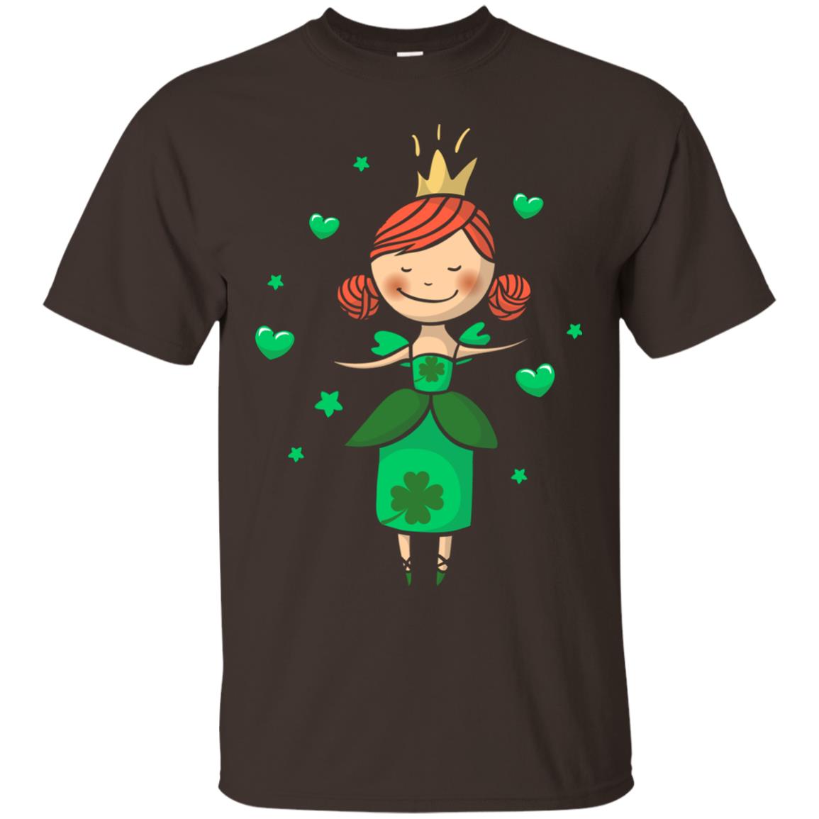 Irish Princess St. Patricks Day Gift Shirt For Girls Dark Chocolate