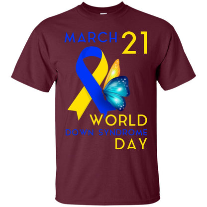 March 21 World Down Syndrome Day T-shirt For Down Syndrome Awareness Maroon