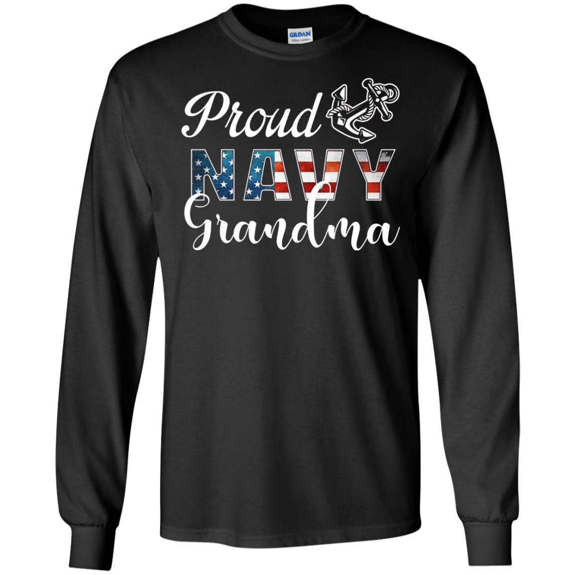 Proud Navy Grandma Military Mama Shirt Black