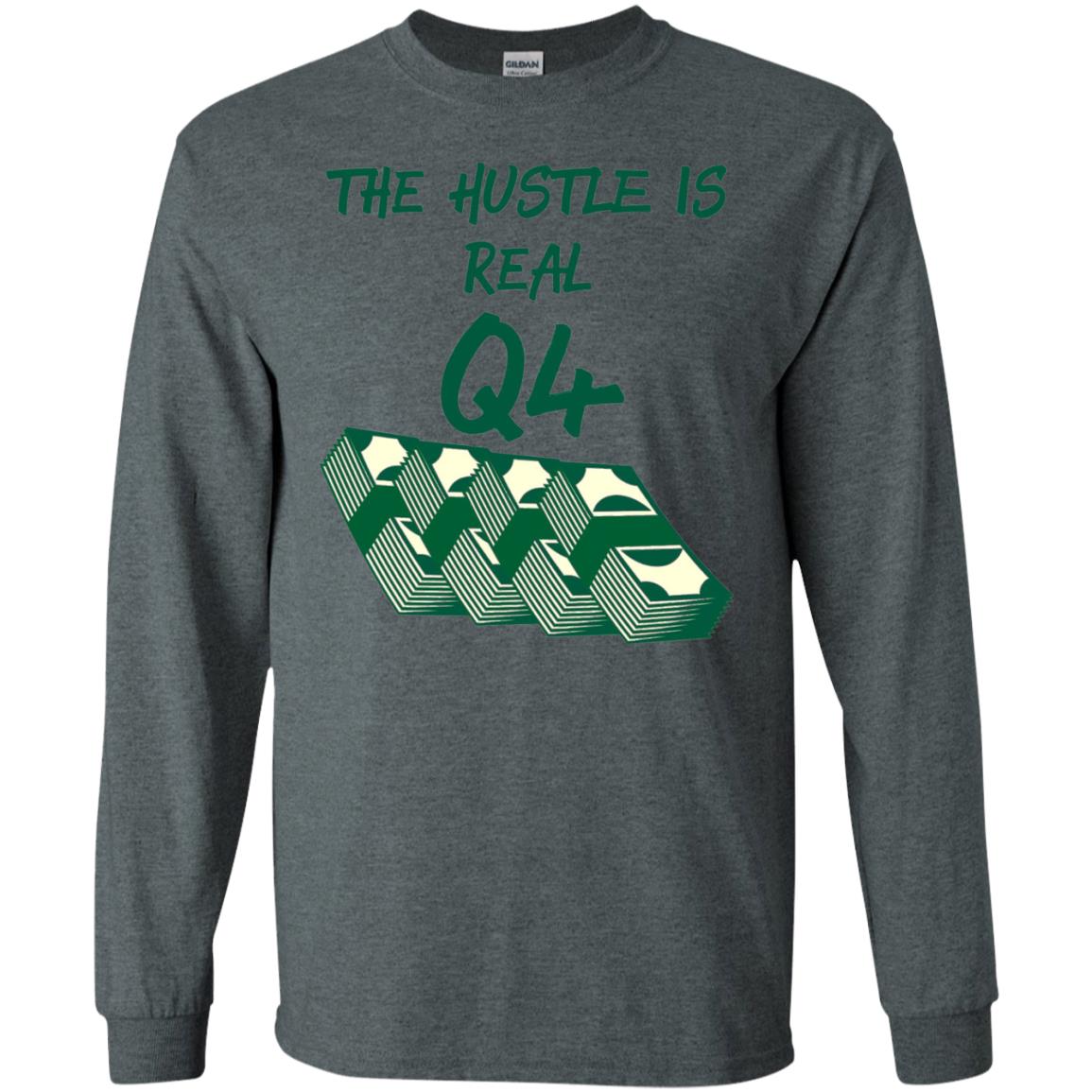 Money T-shirt The Hustle Is Real Q4 Making Money Novelty Dark Heather