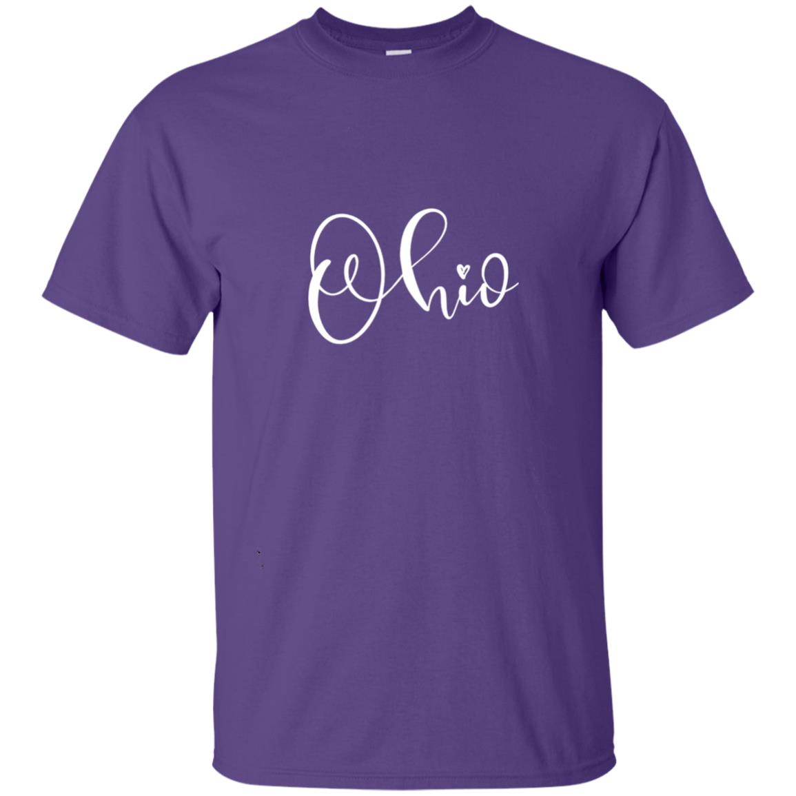Ohio Calligraphy Art Typography Shirt Purple