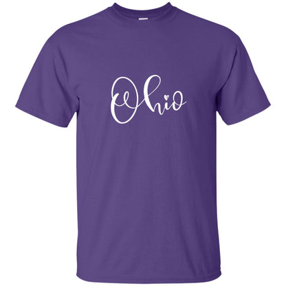 Ohio Calligraphy Art Typography Shirt Purple