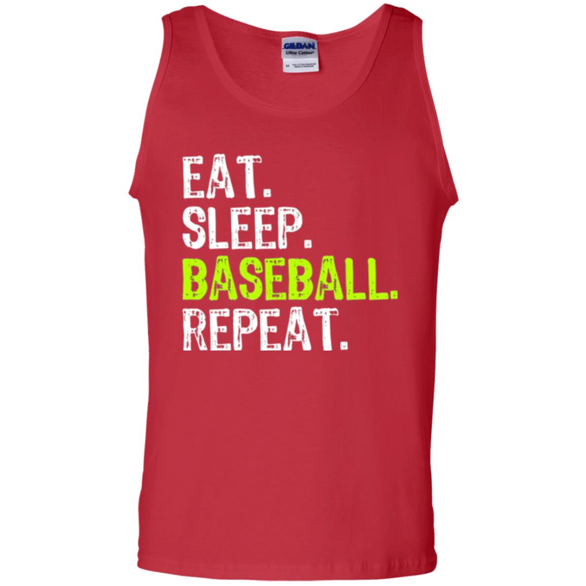 Baseball T-shirt Eat Sleep Baseball Repeat Red