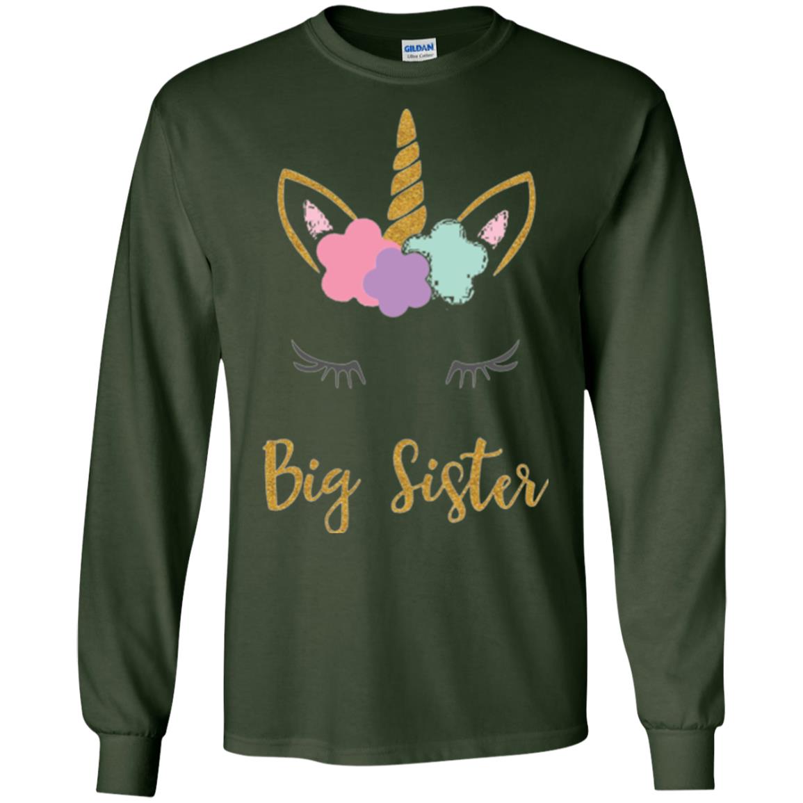 Family T-shirt Big Sister Forest Green