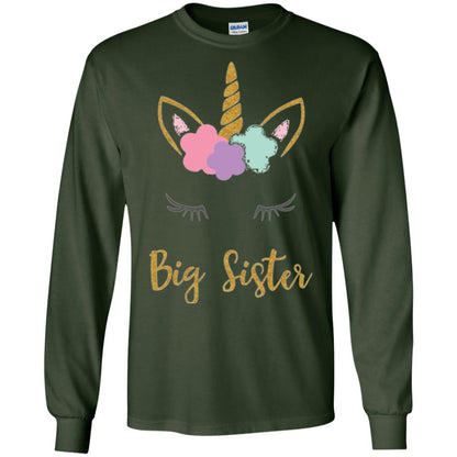 Family T-shirt Big Sister Forest Green