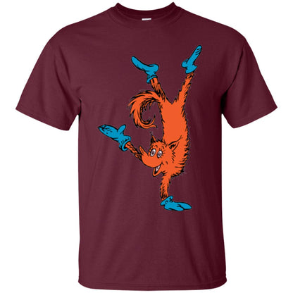 Dr. Seuss Fox In Socks Handstand Book Lover T-shirt Maroon