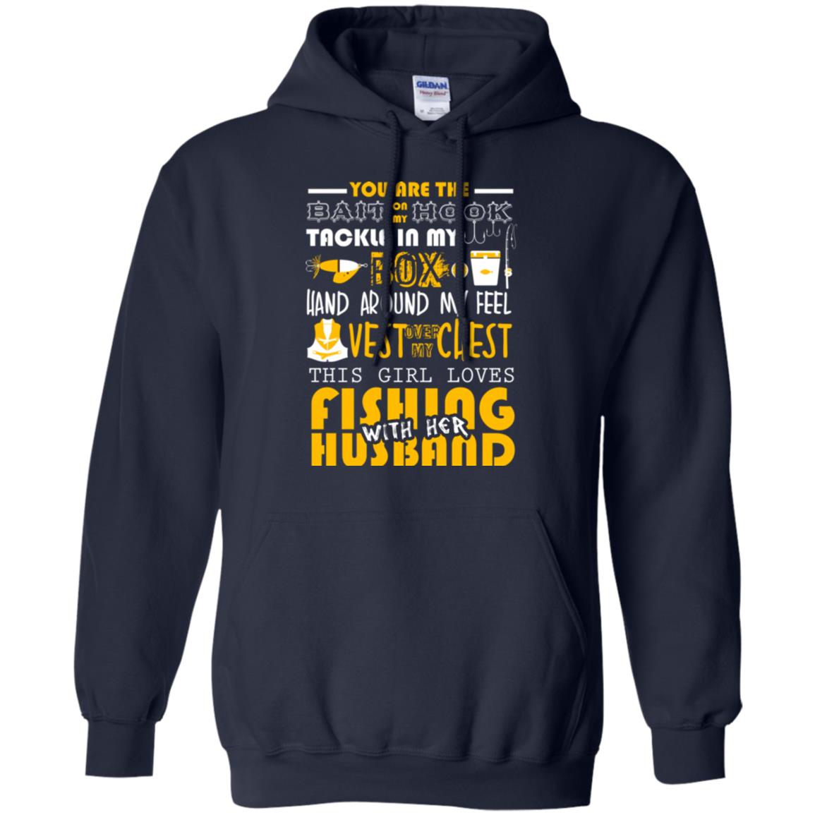 Fishing Lover T-shirt This Girl Loves Fishing With Her Husband Navy
