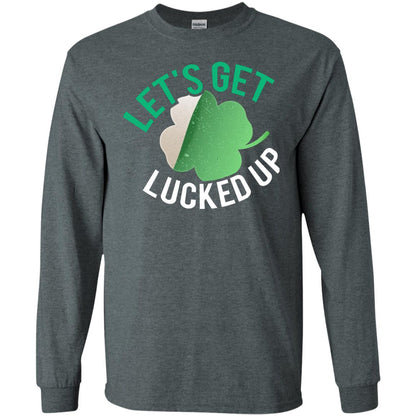 Let's Get Lucked Up Shamrocks Saint Patrick's Day T-shirt Dark Heather