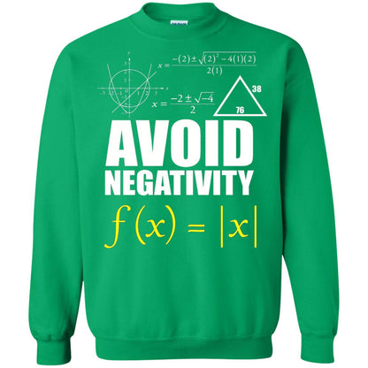 Avoid Negativity Math Teacher T-shirt Irish Green
