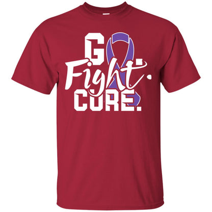 Pancreatic Leiomyosarcoma Awareness Go Fight Cure Purple Ribbon Shirt Cardinal