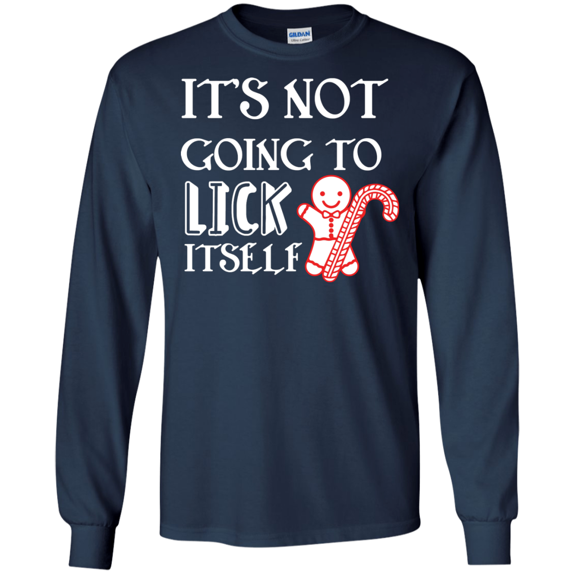 Christmas T-Shirt It's Not Going To Lick Itself Navy