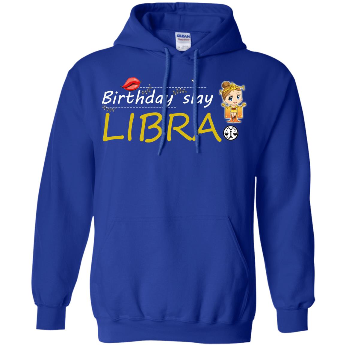Cute Libra Girl Birthday Lip Slay T-shirt Royal