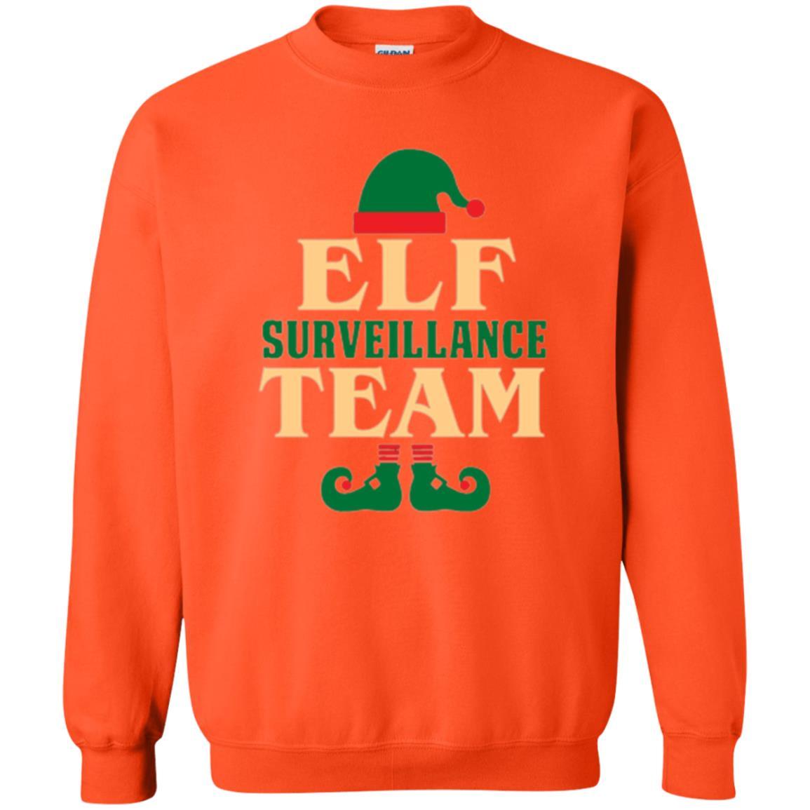 Christmas T-shirt Elf Surveillance Team T-shirt Orange