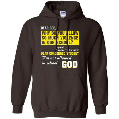 Anti Gun T-shirt Dear God Why Do You Allow So Much Violence In Our School Dark Chocolate
