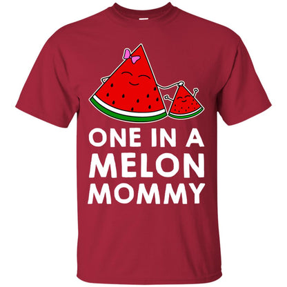 One In A Melon Mommy Funny Summer Melon Fruit Shirt Cardinal