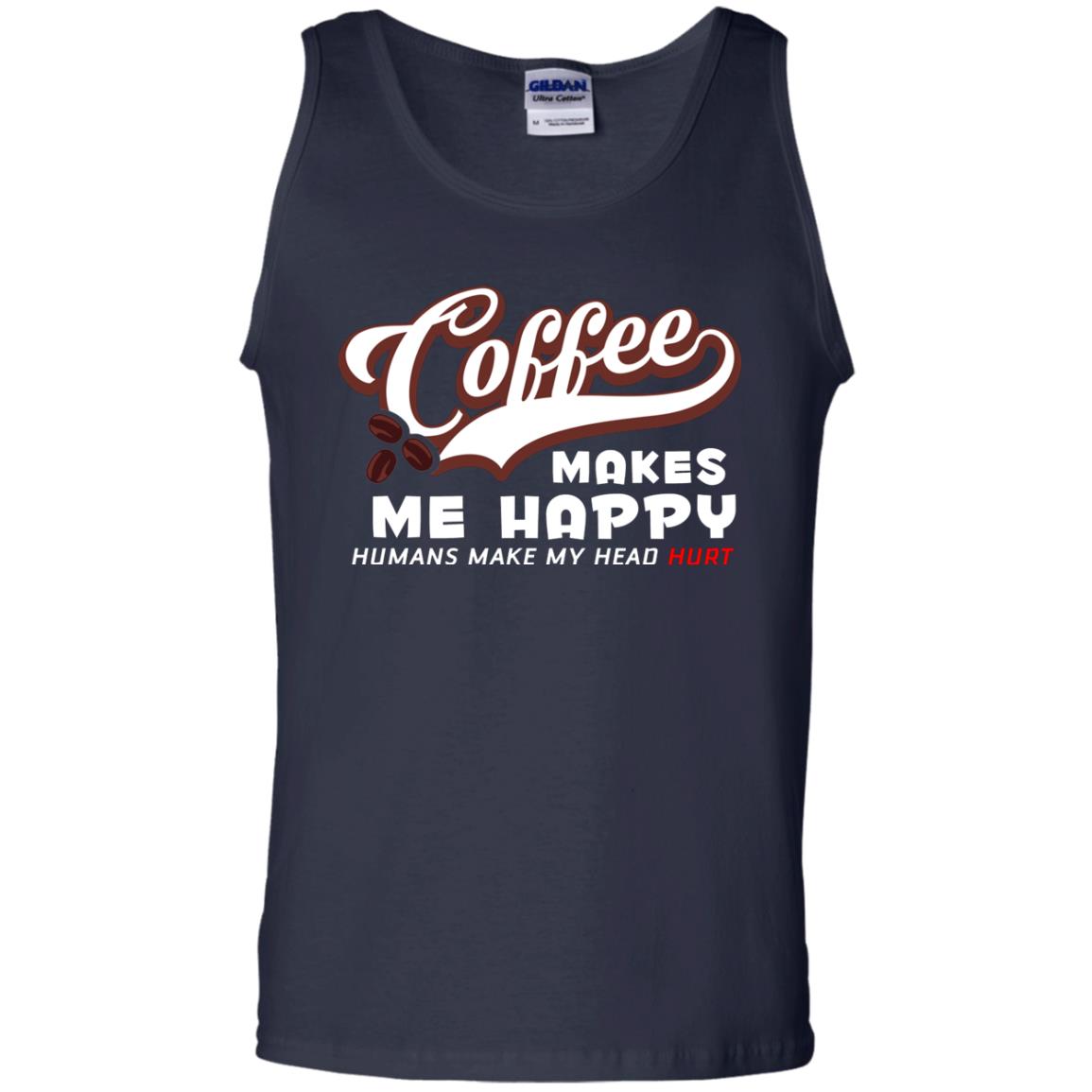 Coffee Makes Me Happy Coffee Lover T-shirt Navy