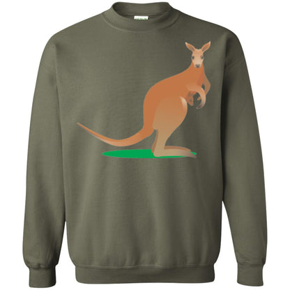 Mom Baby Kangaroo In Pouch Joey T-shirt Military Green