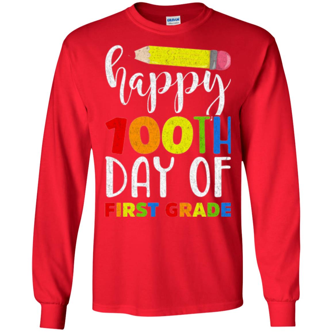 Children T-shirt Happy 100th Day Of First Grade Red