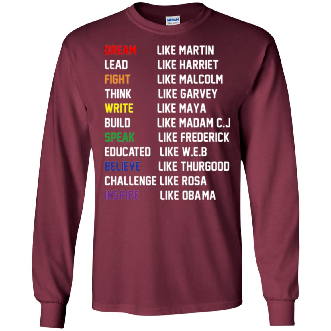 Dream Like Martin Inspire Like Obama T-shirt Maroon