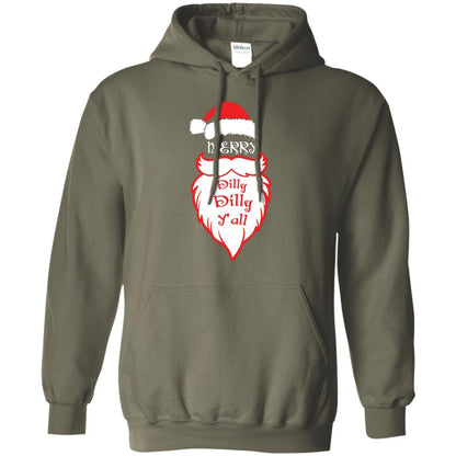Christmas T-shirt Merry Dilly Dilly Y'all Military Green