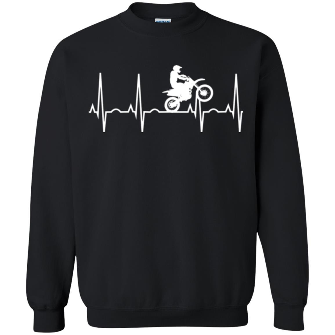 Dirt Bike Rider T-shirt Dirt Bike Heartbeat T-shirt Black