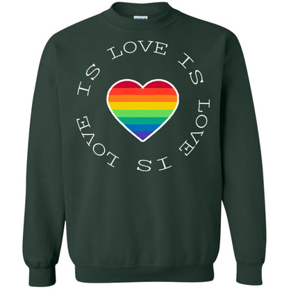 Love Is Love Rainbow Heart Lgbt Support Gift Shirt Forest Green