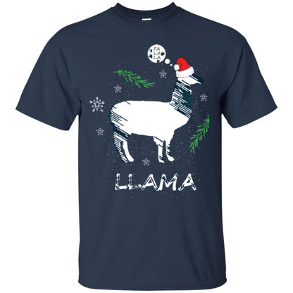 Christmas T-shirt Fa La La La Llama T-shirt Navy