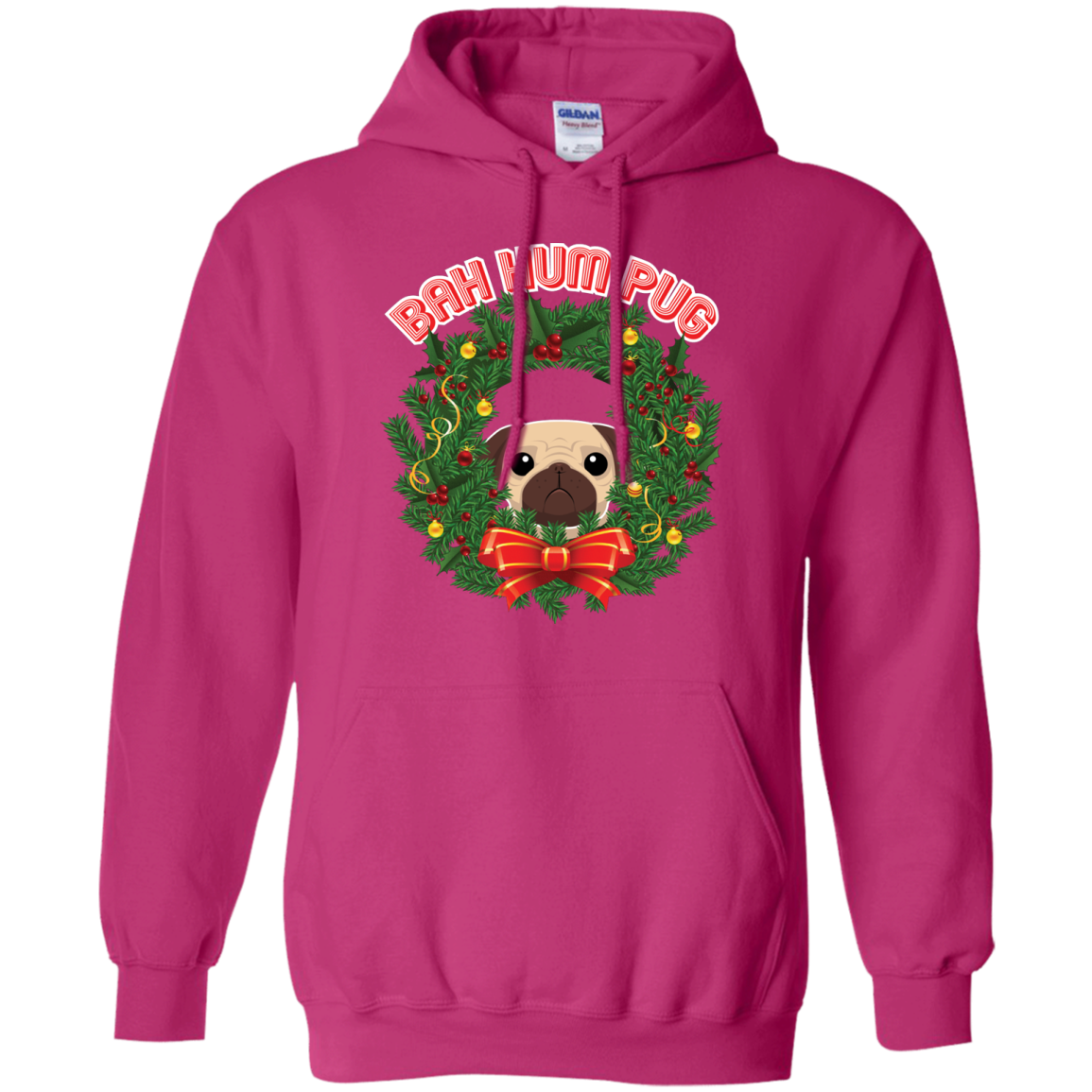 Christmas T-Shirt Bah Hum Pug Heliconia