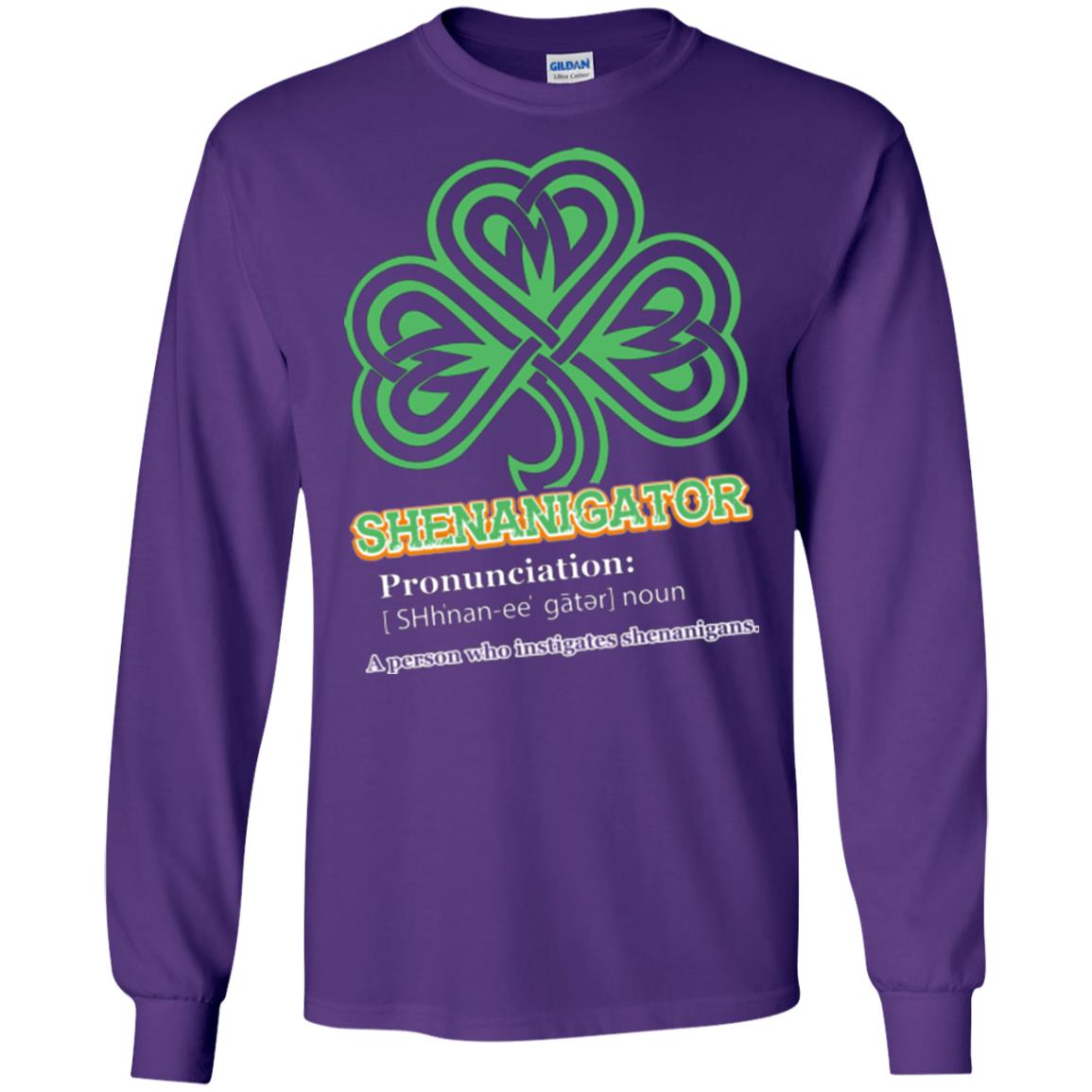 Saint Patrick's Day T-shirt Shenanigator A Person Who Instigates Shenanigans Purple