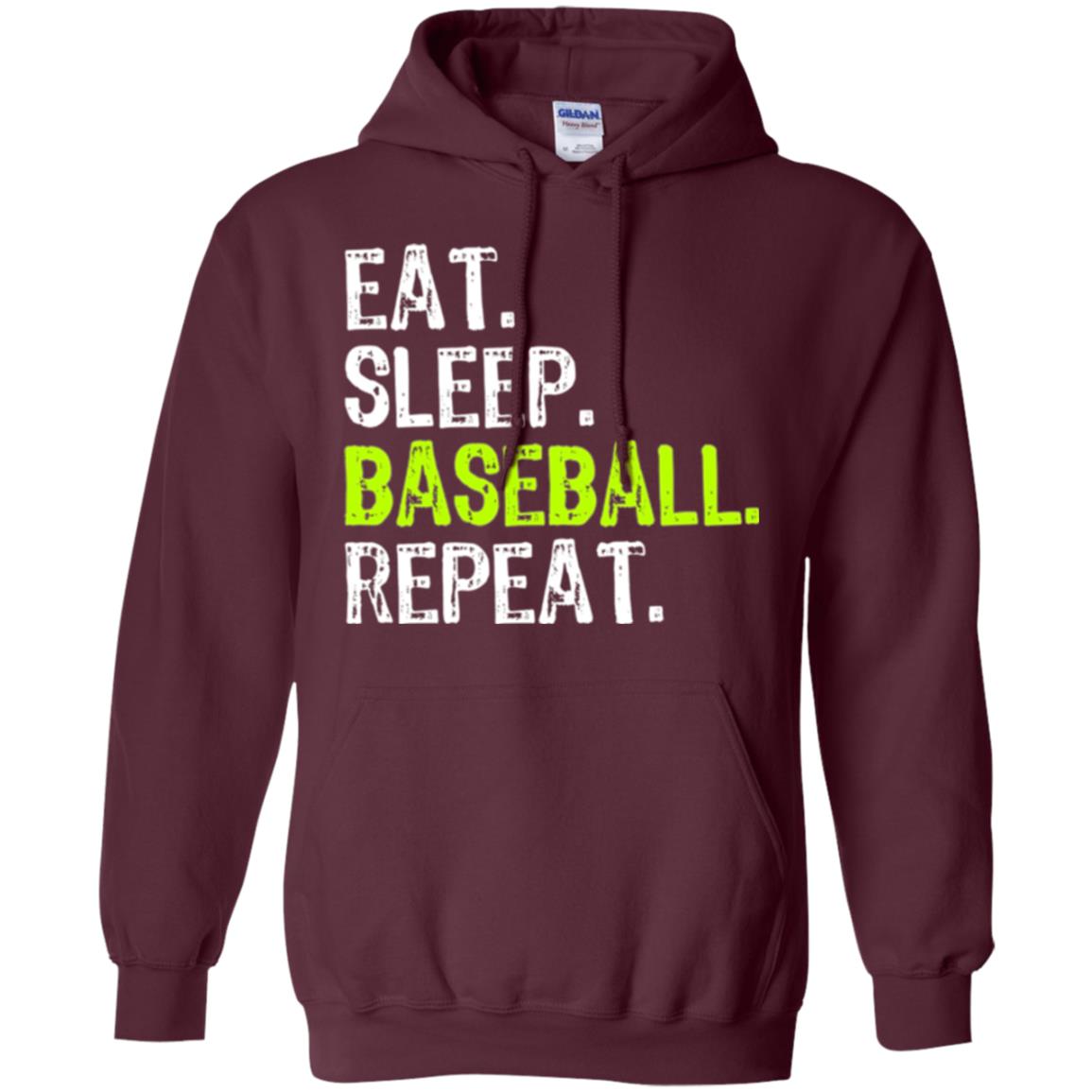 Baseball T-shirt Eat Sleep Baseball Repeat Maroon