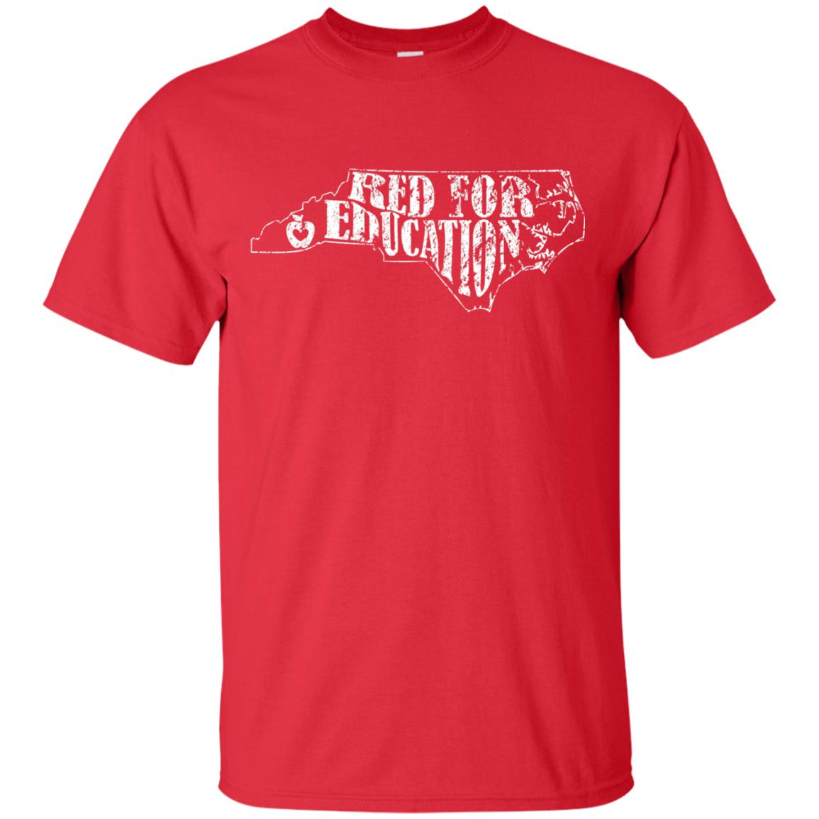 Distressed North Carolina Nc Red For Educator Shirt Red